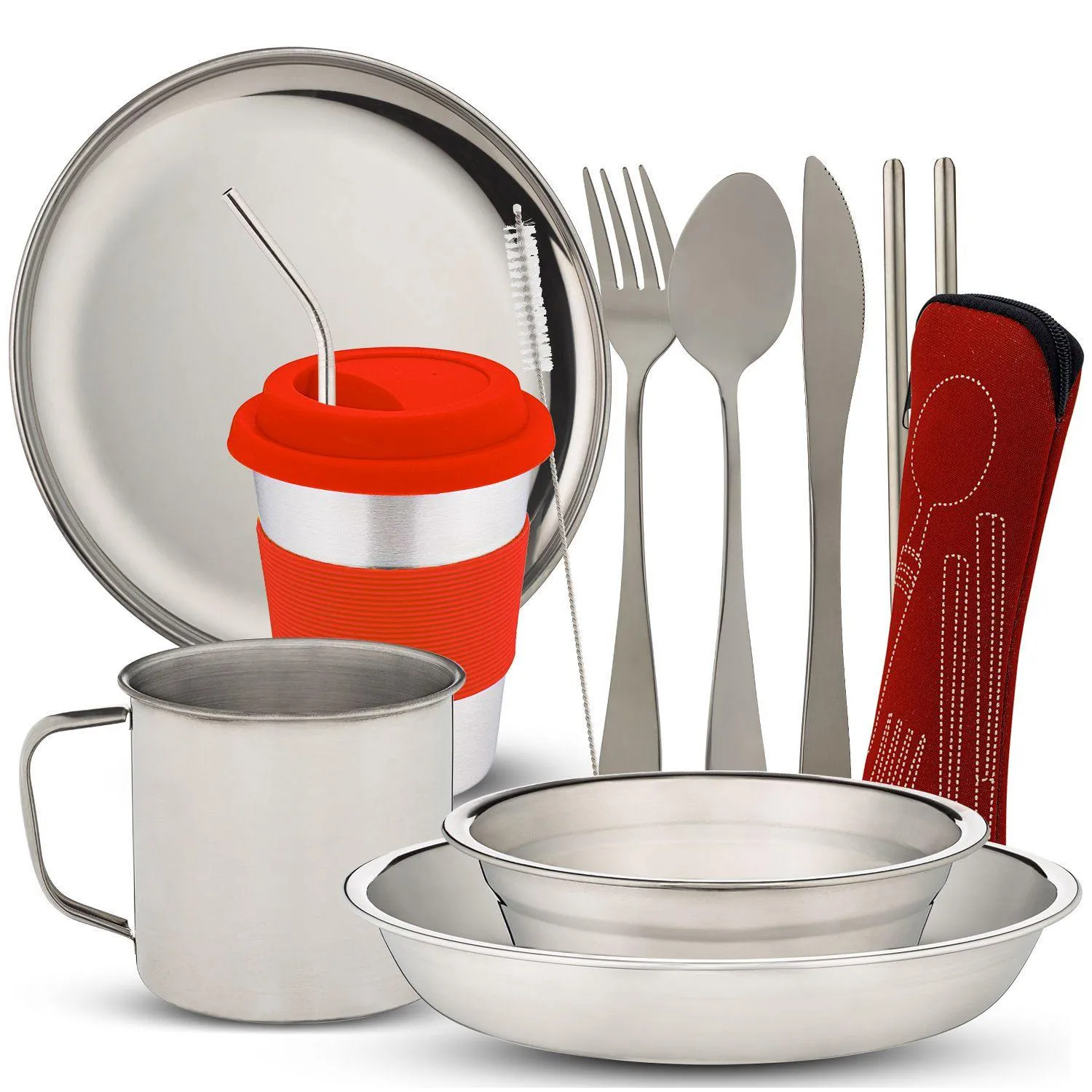 10-Piece Camping Tableware Dish Set