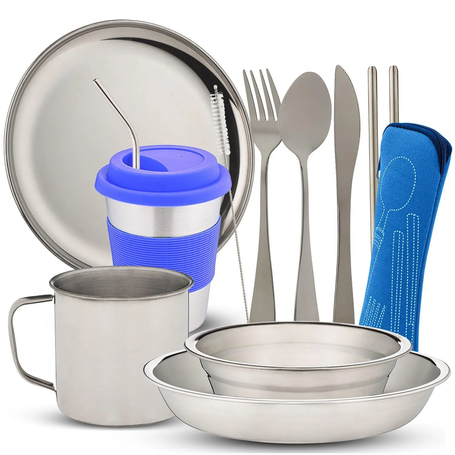 10-Piece Camping Tableware Dish Set