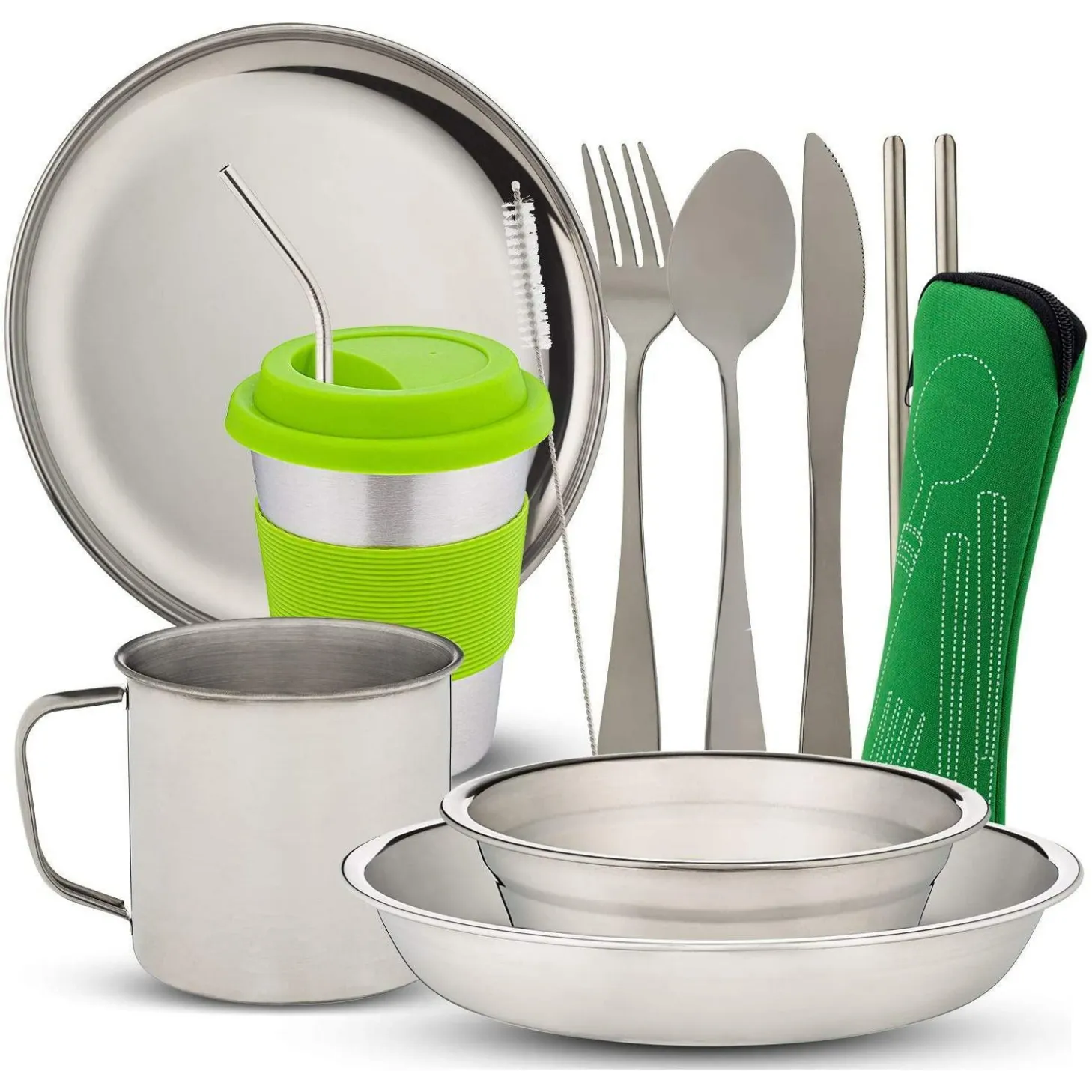 10-Piece Camping Tableware Dish Set