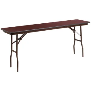 18'' X 72'' Rectangular High Pressure Mahogany Laminate Folding Training Table By Flash Furniture