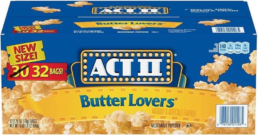 ACT II Butter Lovers Microwave Popcorn 32ct/$0.53 each (Great Monthly Value Buy)