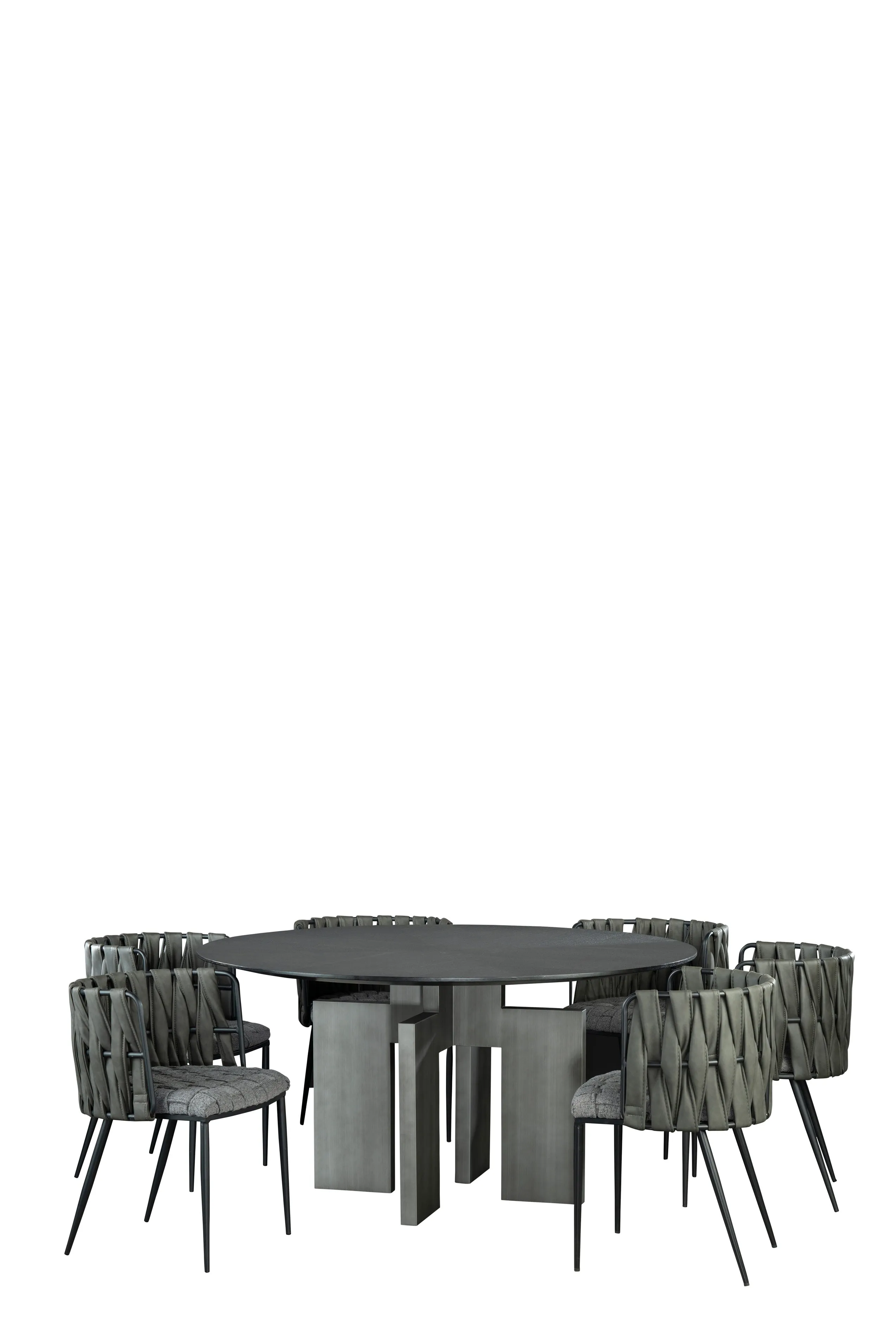 Adonis Round Black Dining Table