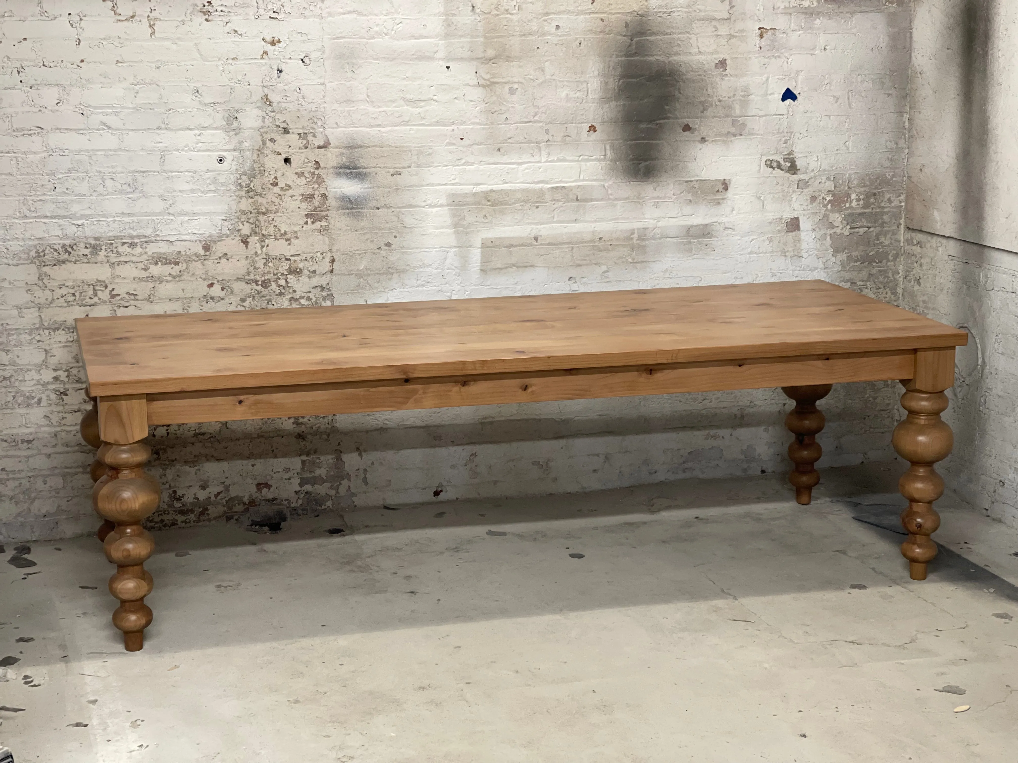 Alice Turned Leg Dining Table - Weathered Oak