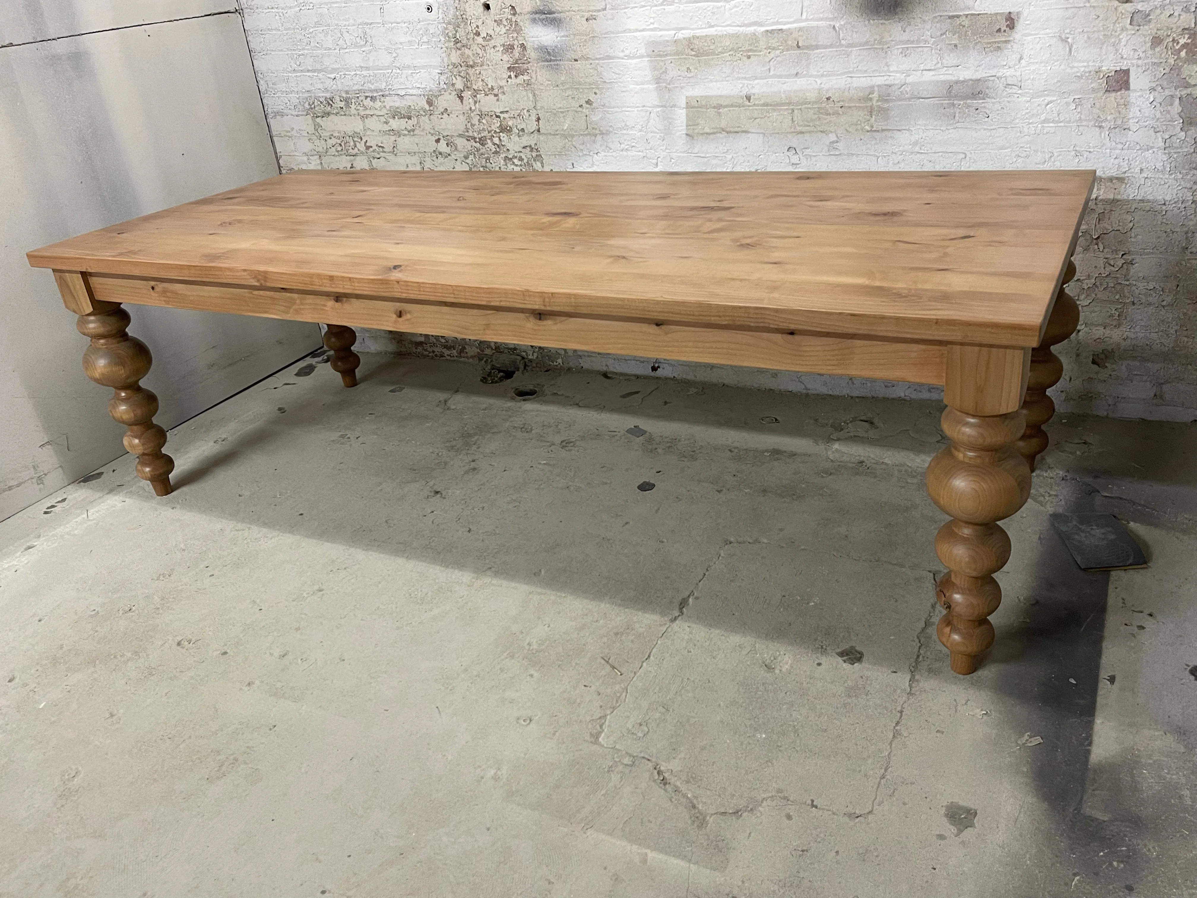 Alice Turned Leg Dining Table - Weathered Oak