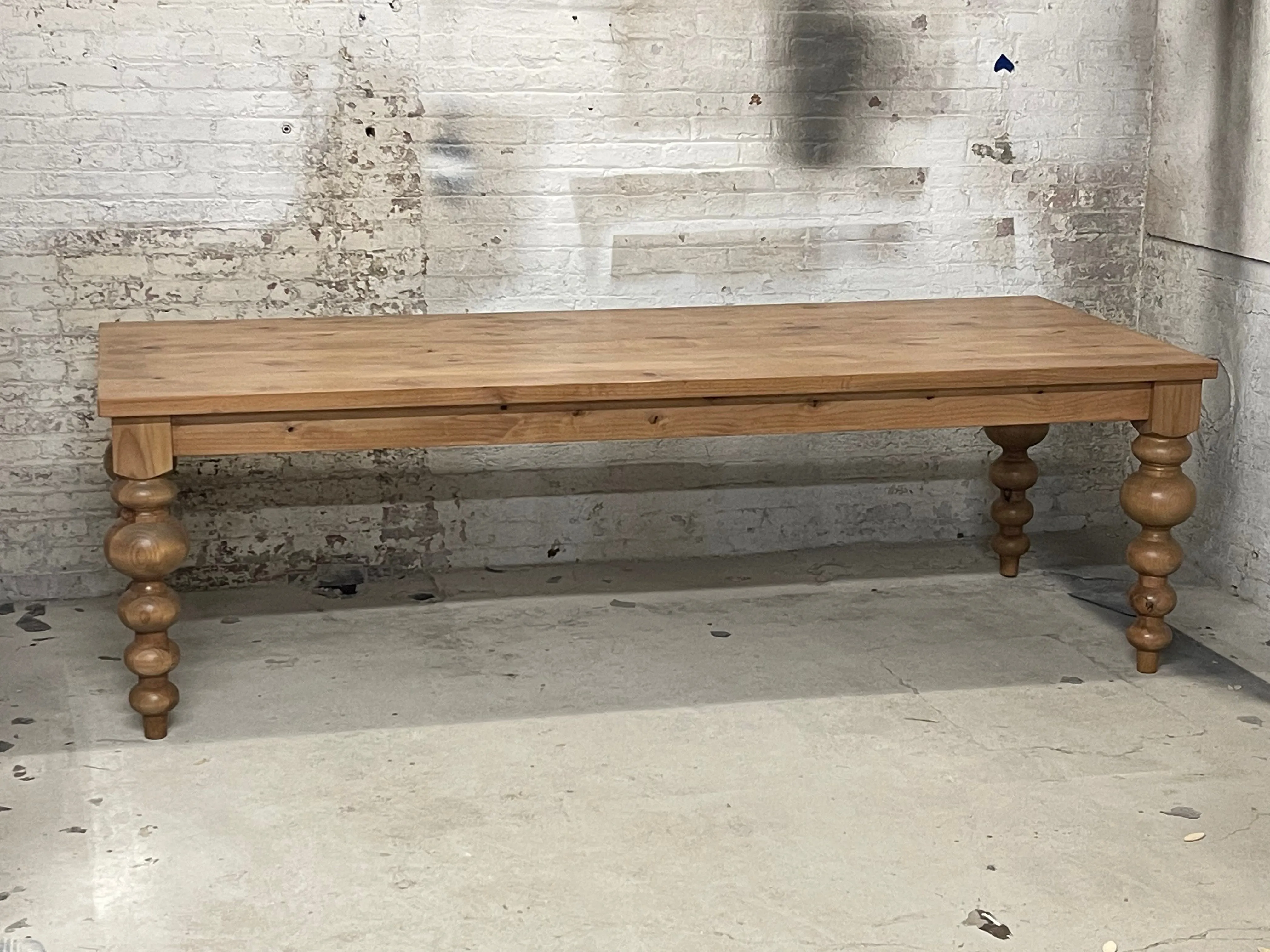 Alice Turned Leg Dining Table - Weathered Oak