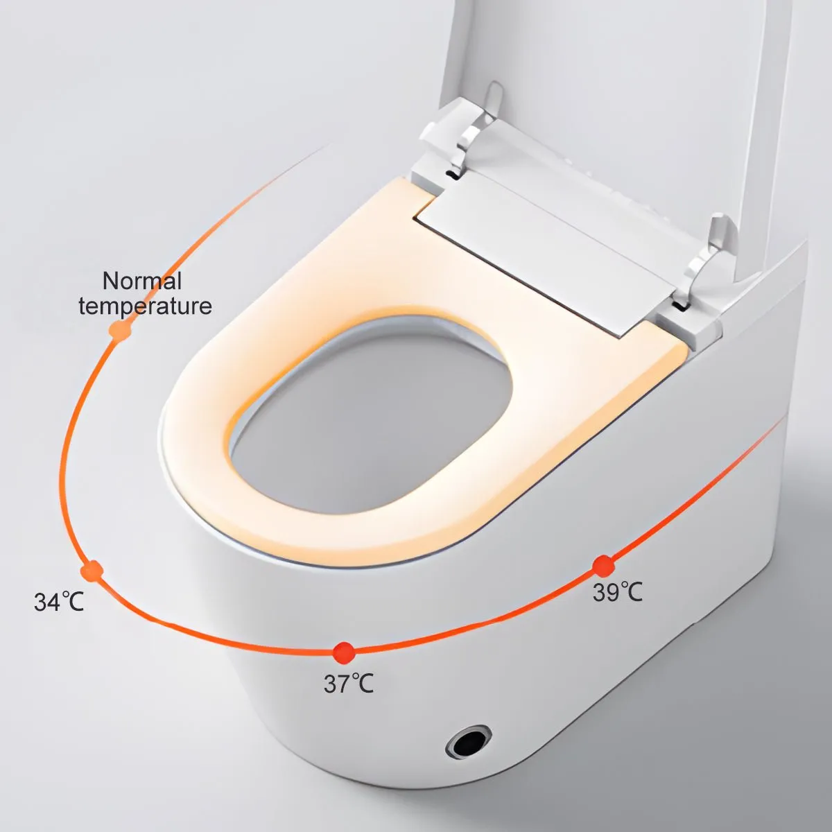 Allsumhome Smart Toilet with 85MM Wider Bidet Seat, Smart Toilet with Bidet Built in, Voice Control, Bubble Shield, AUTO Dual Flush,Tankless Toilet with Warm Air Dryer, Wireness Remote Control, White