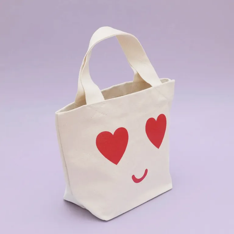 Alphabet Bags Little Canvas Bag - Heart Eyes