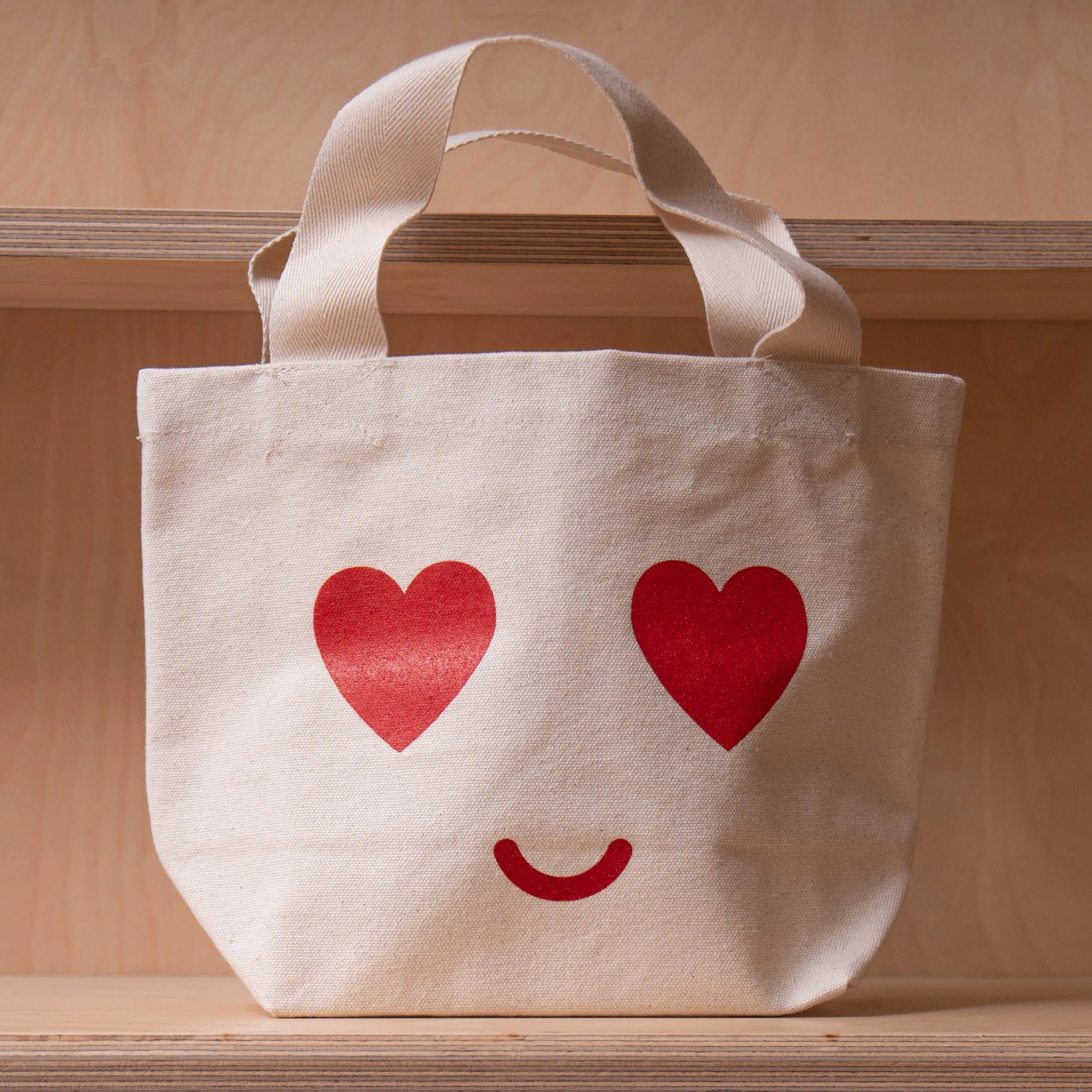 Alphabet Bags Little Canvas Bag - Heart Eyes