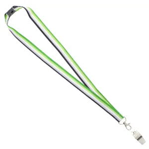 Aromantic Flag Lanyard And Whistle