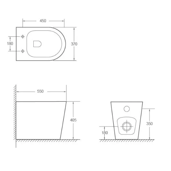 Bao Elegant Wall Faced Toilet w/ Inwall Cistern