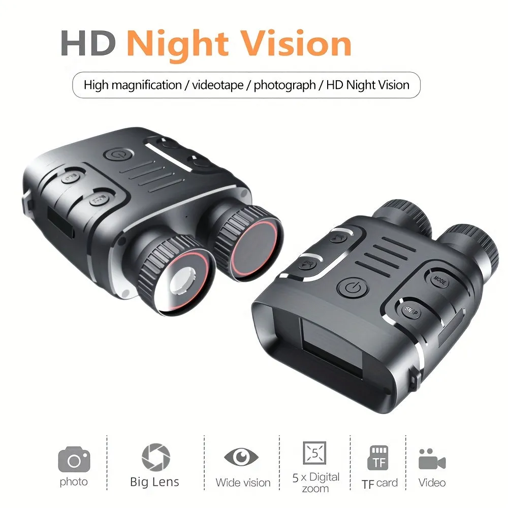 Binocular Infrared Night-Vision 1080P Device 5X Binocular Day Night Use Photo Video Taking Digital Zoom For Hunting Boating, Battery Powered (included 2000mAh);thansgiving Christmas New Year Gift