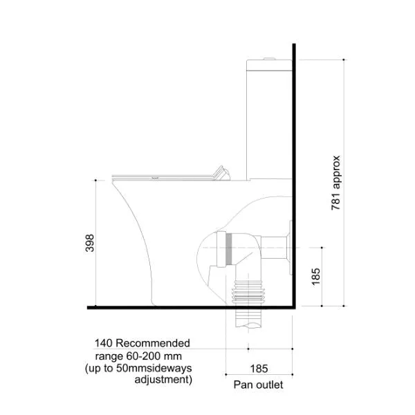 Bravat Elf Wave Intelligent Back To Wall Bidet Toilet