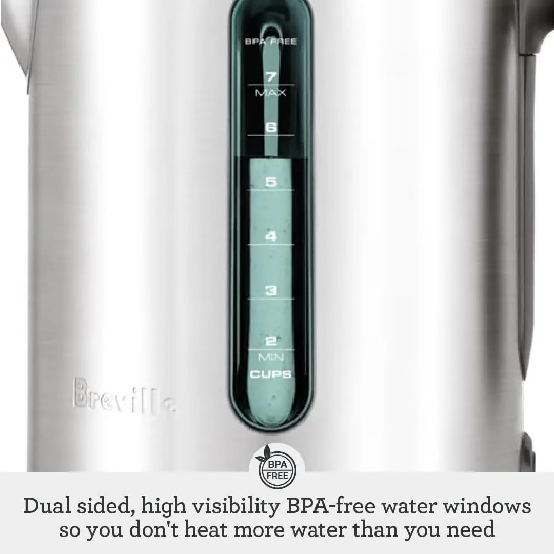 Breville BKE700BSS Soft Top Pure Countertop Electric Kettle, Brushed Stainless Steel