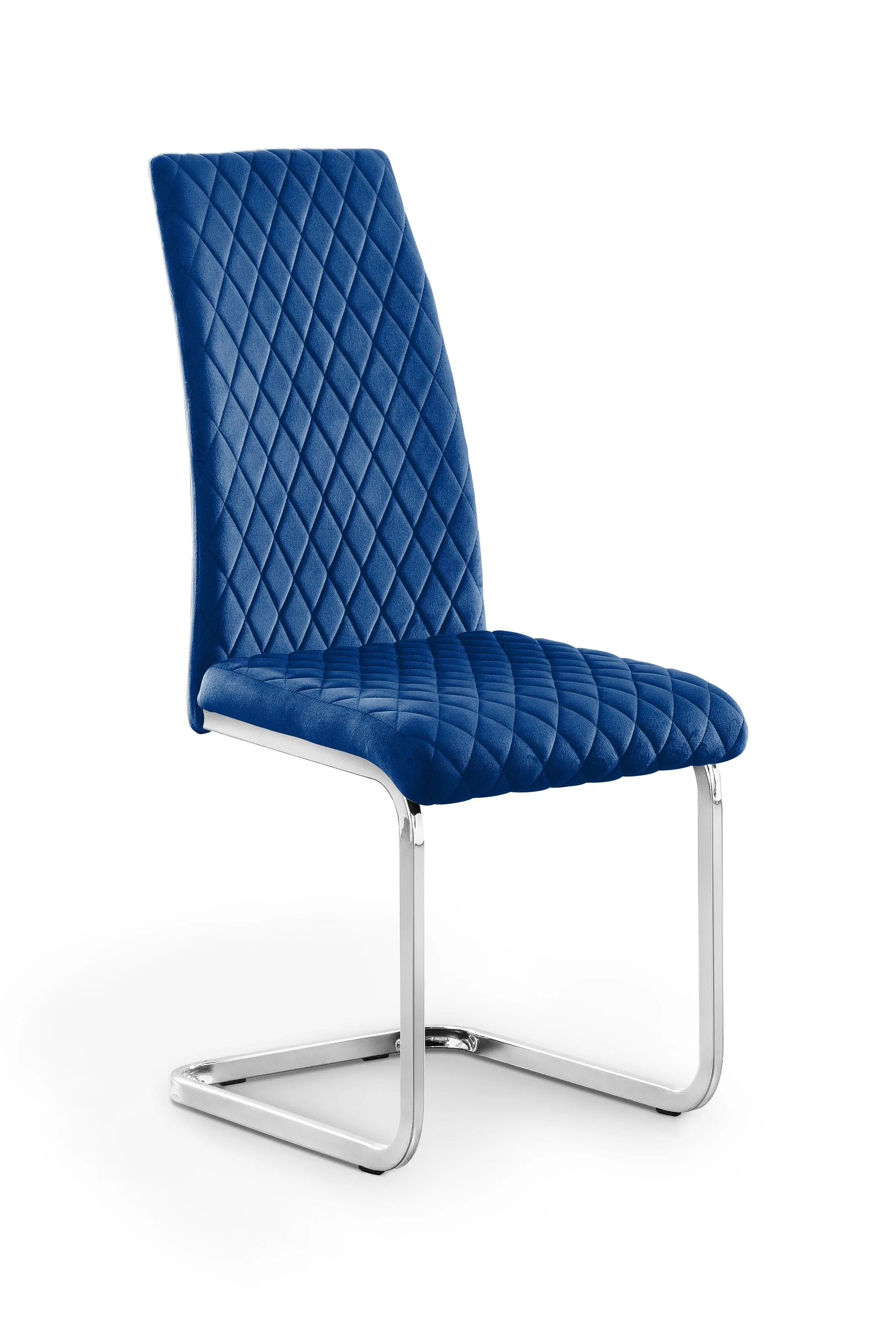 Calabria Velvet Cantilever Chair - Blue (Set of 4)