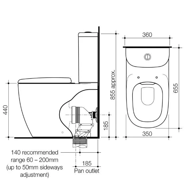 Caroma Contura II Cleanflush Wall Faced Close Coupled Suite - White