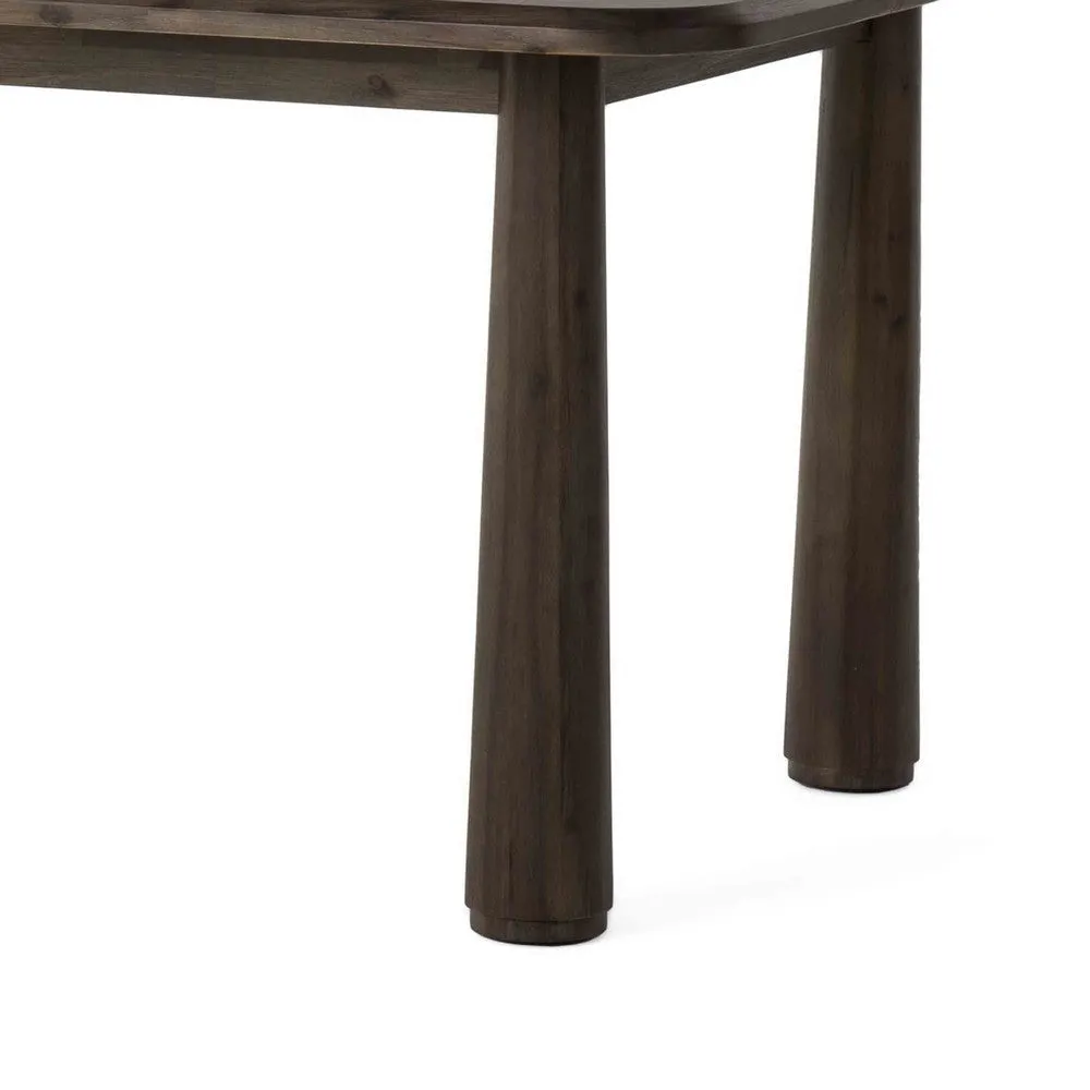 Cid Seby 71 Inch Dining Table, Rectangular Top, Espresso Brown Solid Wood By Casagear Home