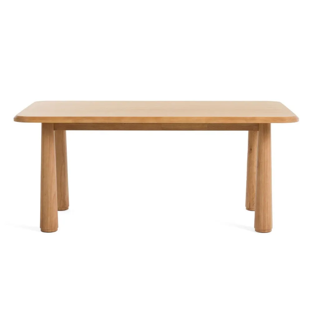 Cid Seby 71 Inch Dining Table, Rectangular Top, Natural Brown Solid Wood By Casagear Home