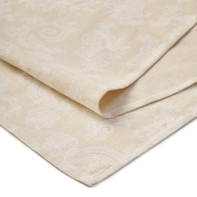 Encasa Table Runner For 4 Seater Dining- Beige Floral Printed | Chambray Cotton | Size 32X150 Cm | X-Small