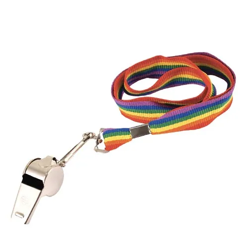 Gay Pride Rainbow Lanyard And Whistle