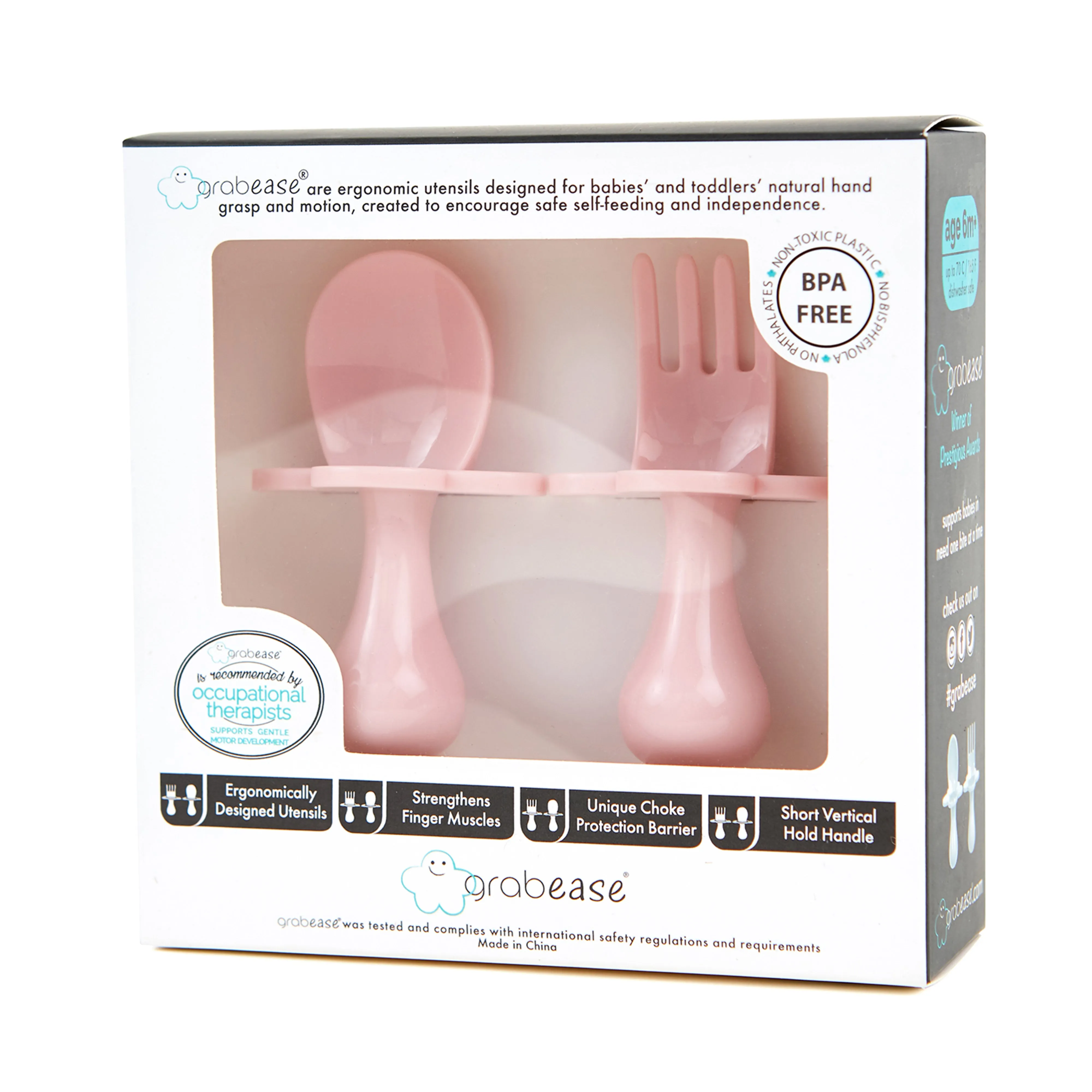 Grabease Fork and Spoon Set Blush