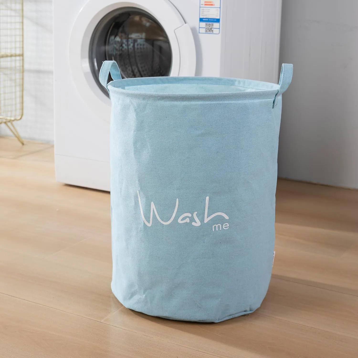 HOKIPO Folding Laundry Storage Basket - Large 46 Ltr, Blue