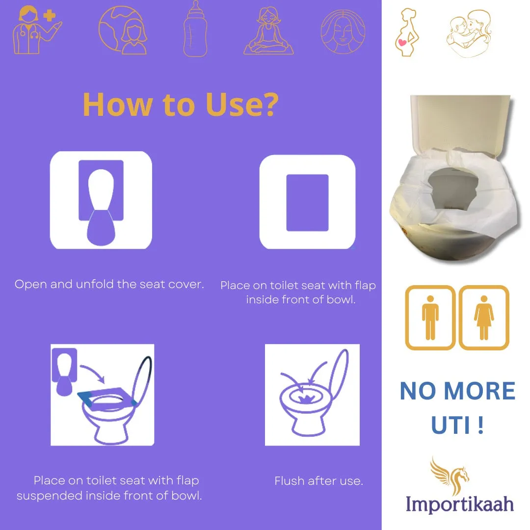 Importikaah Toilet Seat Cover - 5 Packs of 250 Pieces: Hygienic Bathroom Essentials