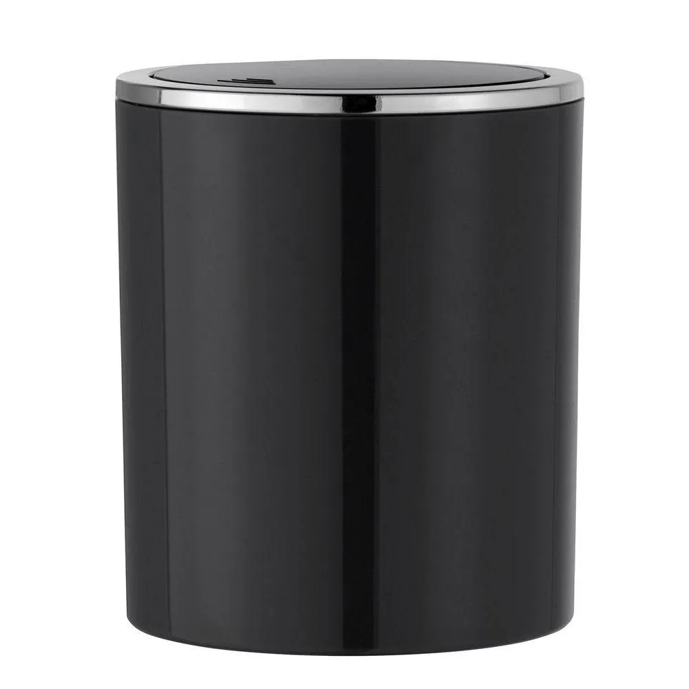 Inca 2L Rubbish Bin Black & Chrome