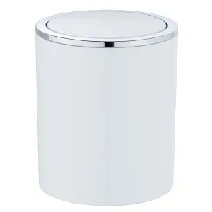 Inca 2L Rubbish Bin White & Chrome