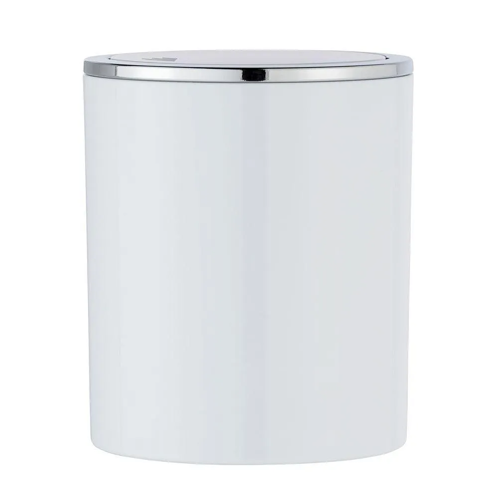 Inca 2L Rubbish Bin White & Chrome