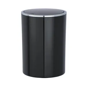 Inca 5L Rubbish Bin Black & Chrome