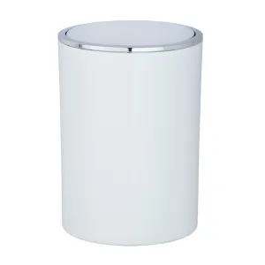 Inca 5L Rubbish Bin White & Chrome