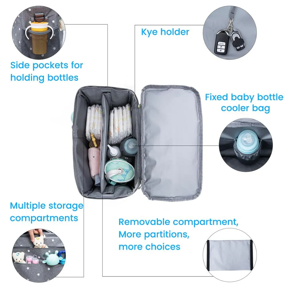 Large Capacity Backpack Organiser Stroller Bag Nappy Bag