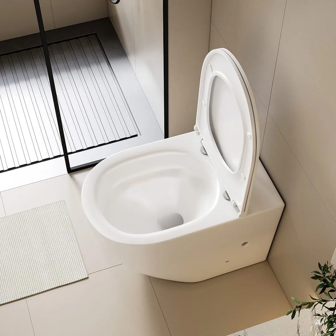 Max57 Rimless Tornado Floor Mount Toilet Pan Packaging - Geberit Sigma 8 Cistern & Round Button