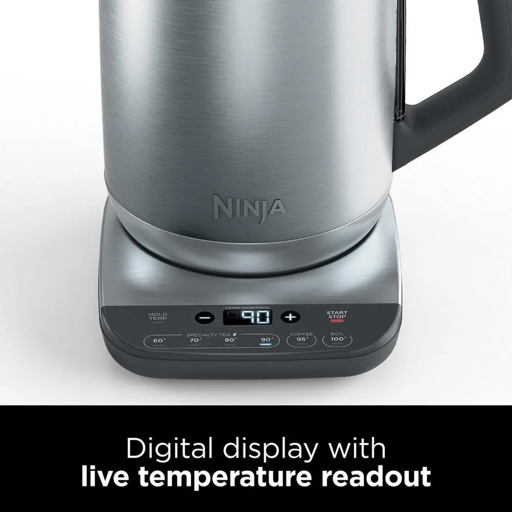 Ninja KT201UK 1.7 Litre Cordless Jug Kettle, Stainless Steel