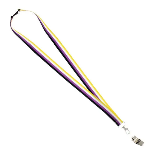 Non Binary Flag Lanyard And Whistle