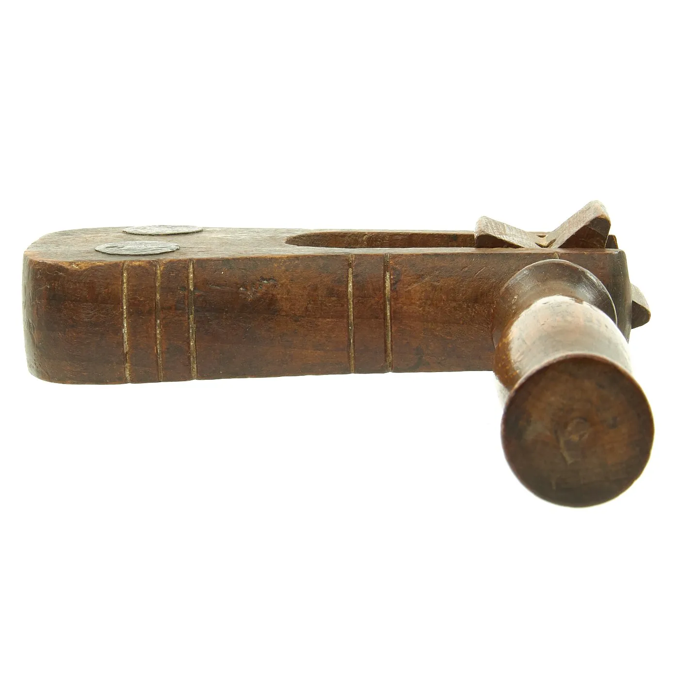 Original British WWI Diminutive Wooden Gas Alarm Rattle