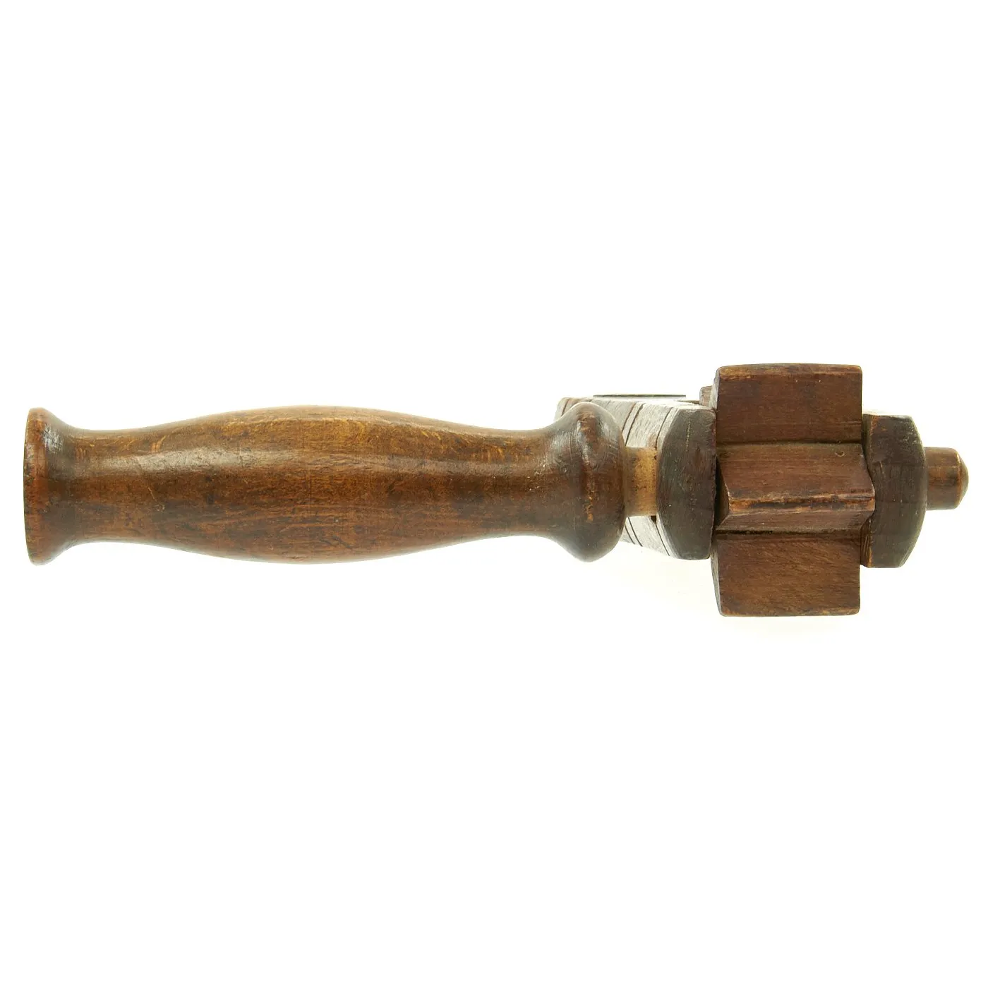 Original British WWI Diminutive Wooden Gas Alarm Rattle