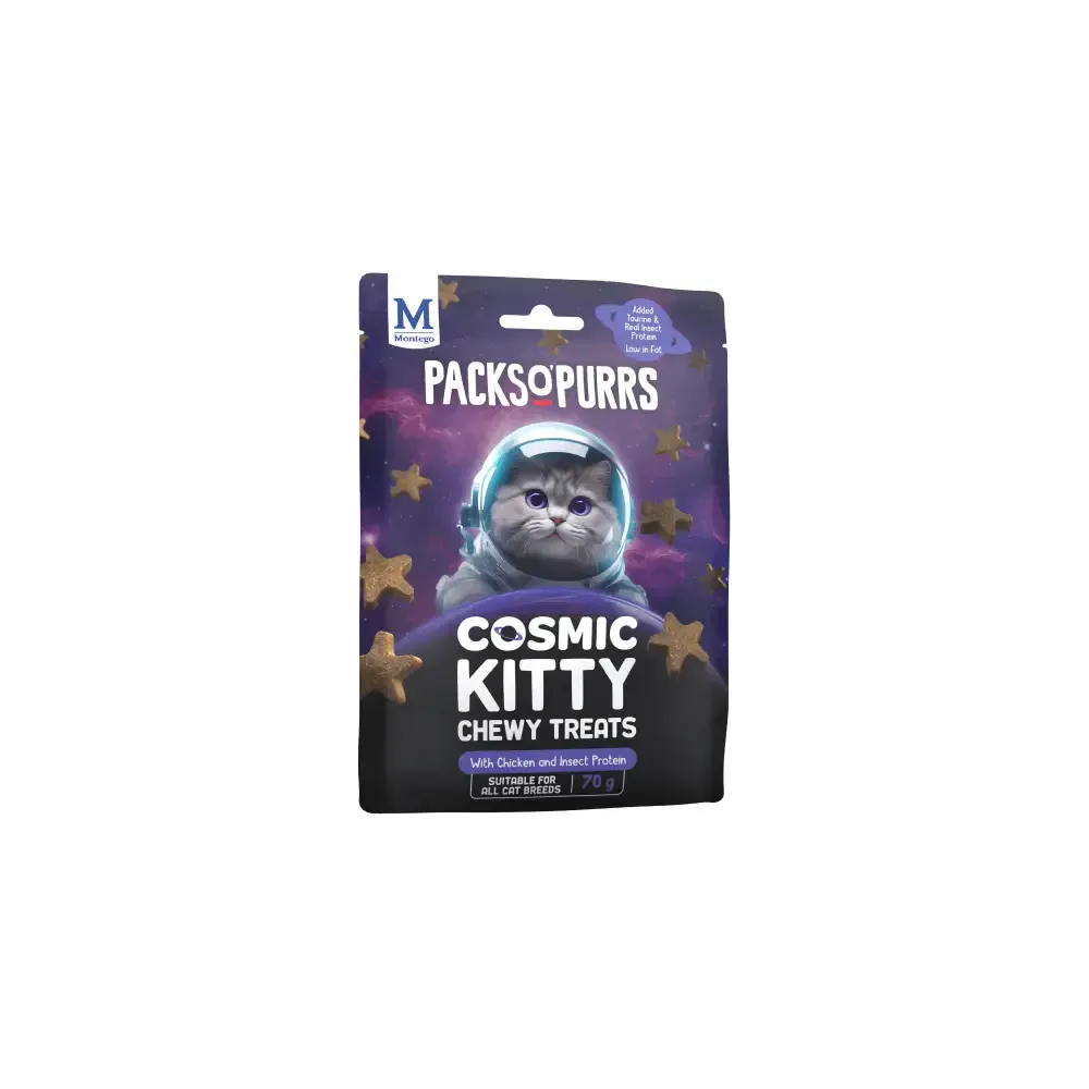 Packs O' Purrs Cosmic Kitty Chewy Chicken & Insect Protein Cat Treats