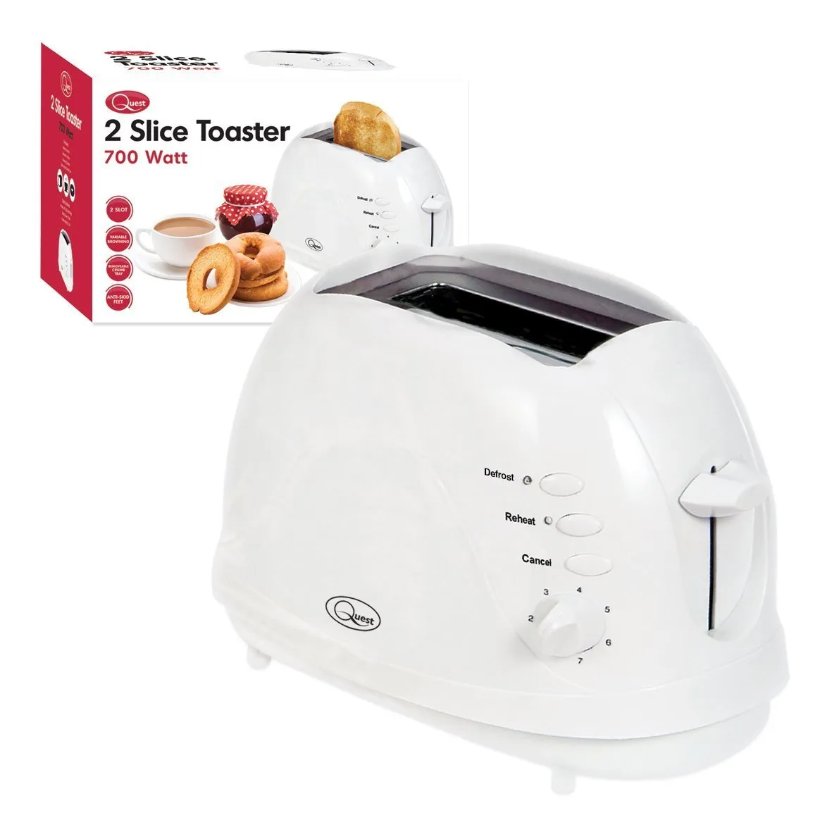 Quest 700w Low Wattage Camping Toaster