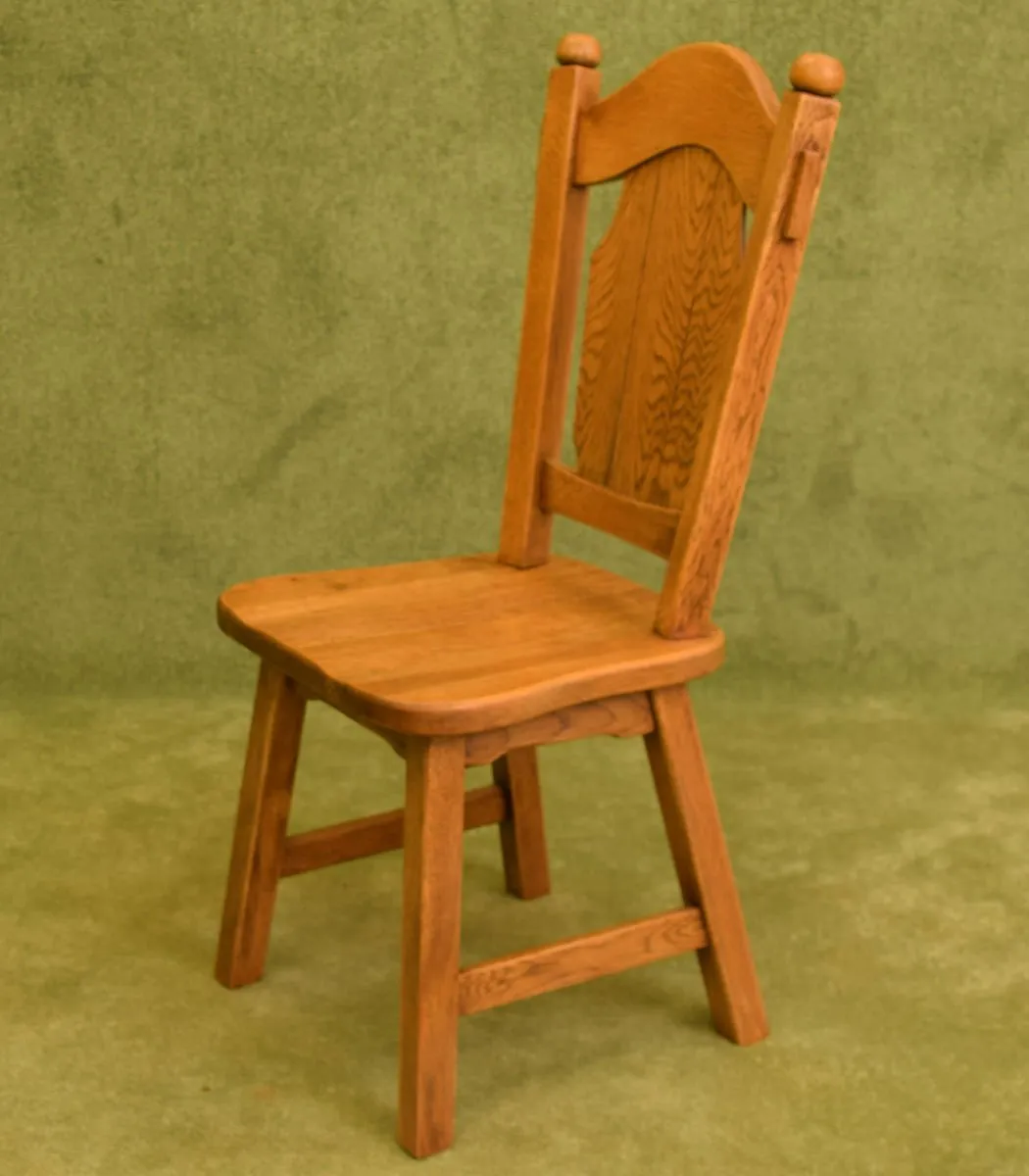 Round Dutch Oak Table & 4 Chairs