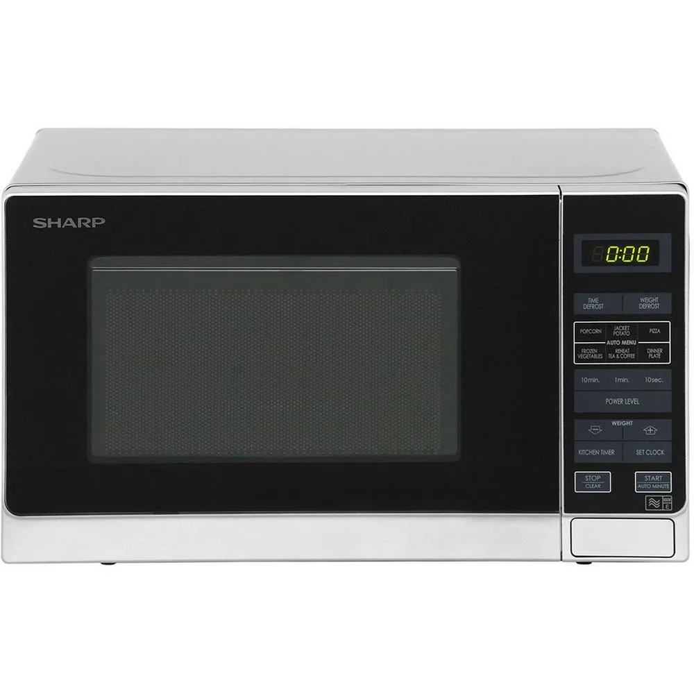 Sharp R272SLM Silver Solo 800W Microwave Oven with 20L Capacity