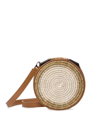 Sindi Circle Bag In Tan & White