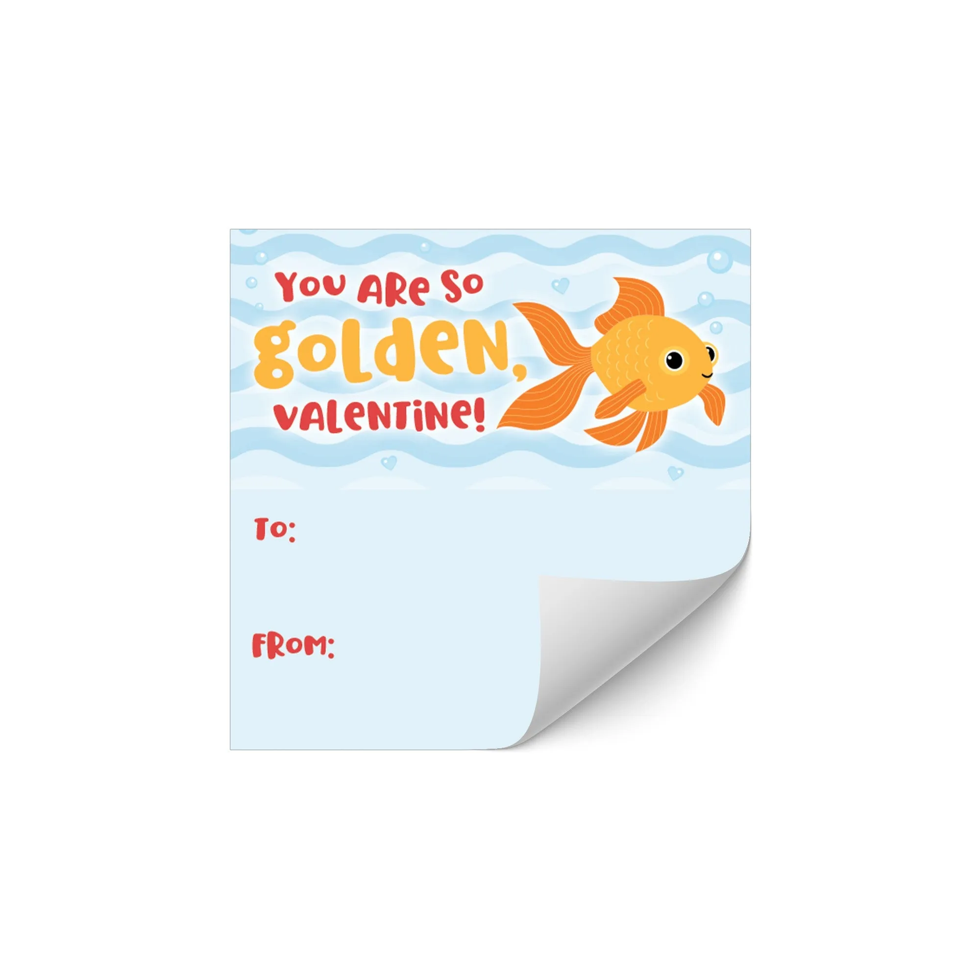 Valentine's Day Treat Stickers: You Are So Golden - Snack Bag Stickers: Two Sizes - 32 Stickers