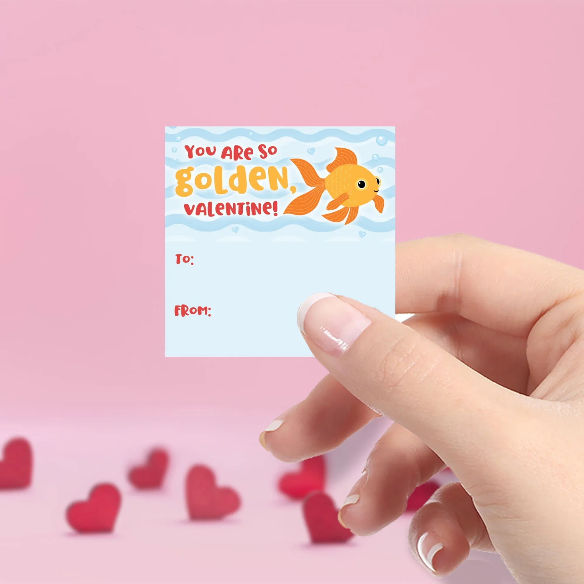 Valentine's Day Treat Stickers: You Are So Golden - Snack Bag Stickers: Two Sizes - 32 Stickers