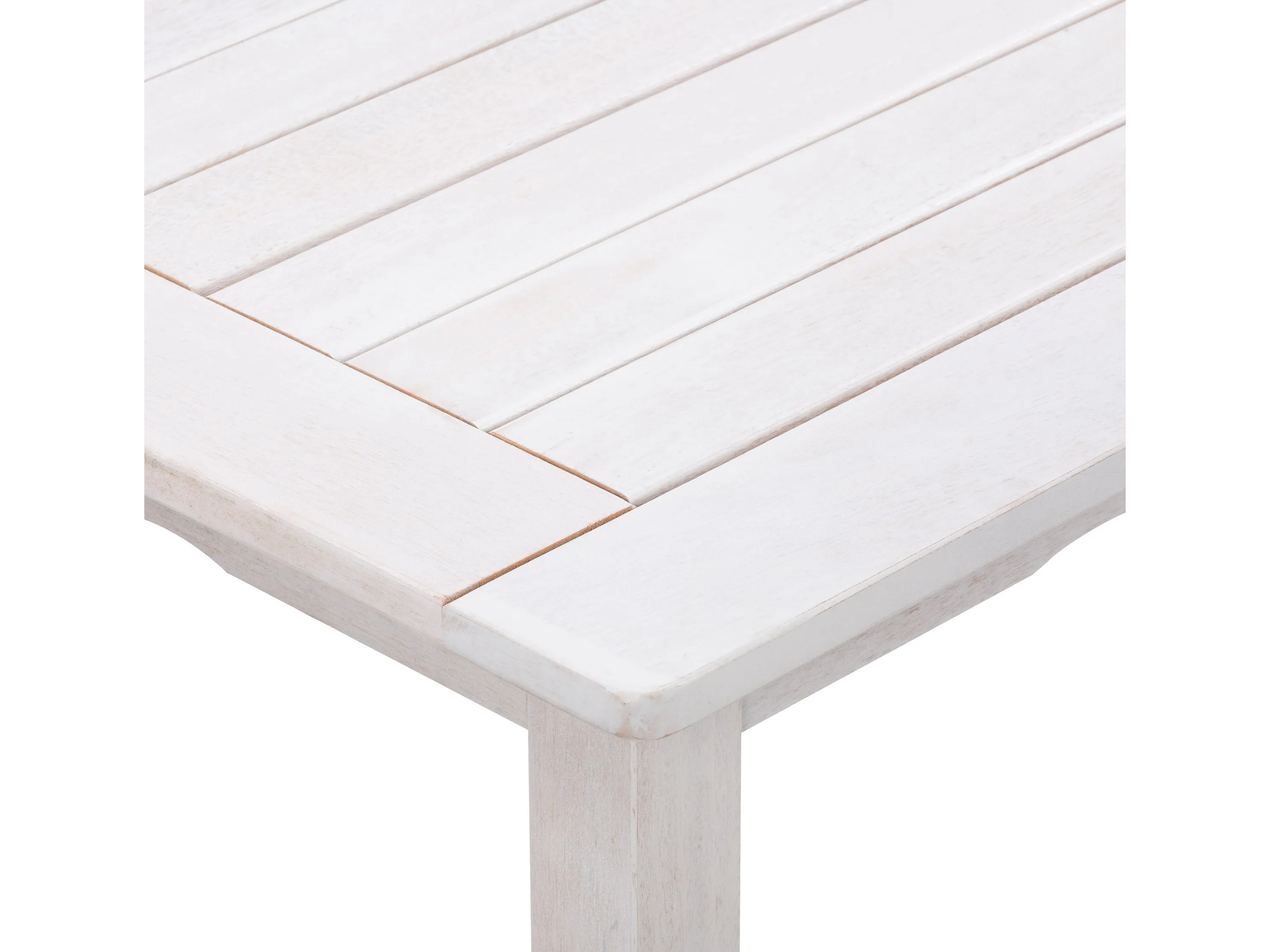 Washed White Outdoor Wood Dining Table