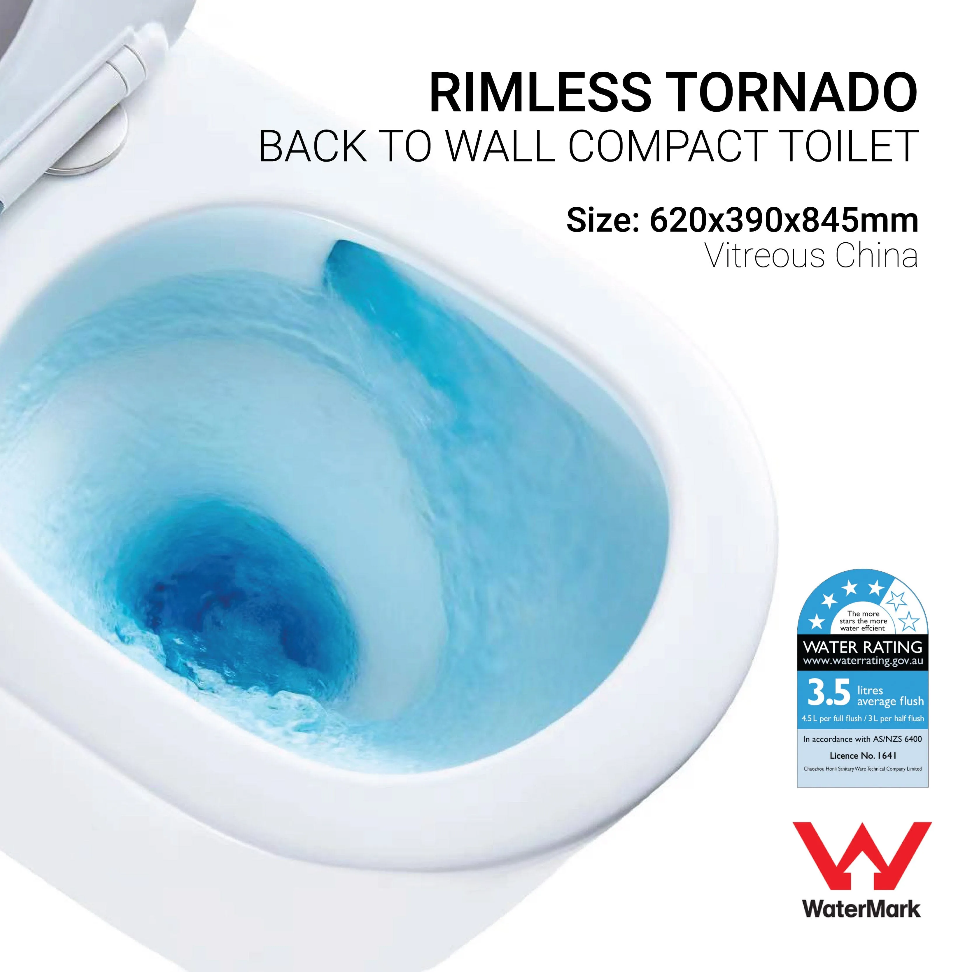 Yara62 Rimless Tornado Compact Back to Wall Toilet