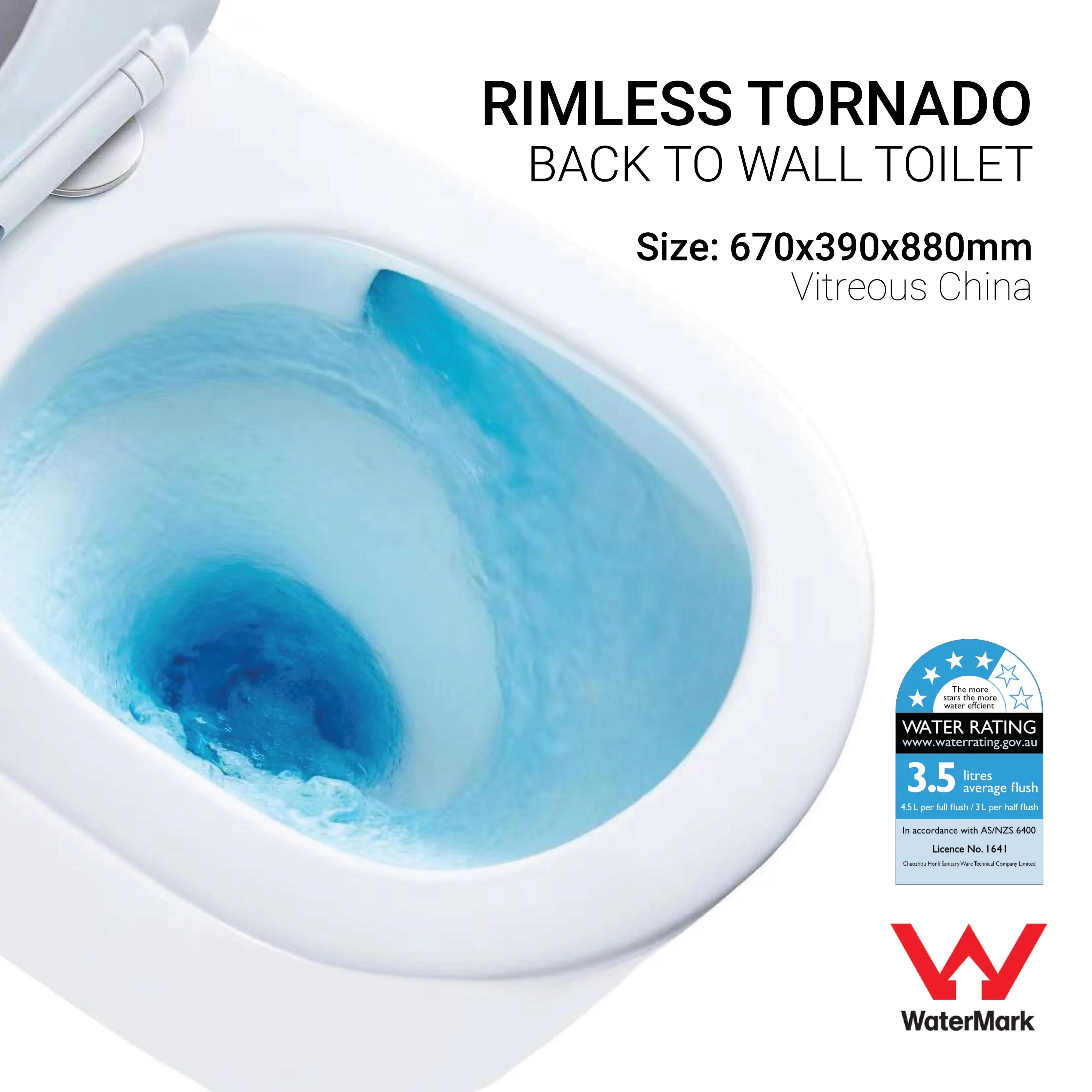 Yara67 Ambulant Rimless Tornado Back to Wall Toilet