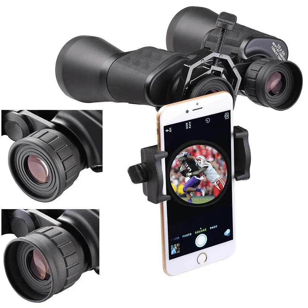 Yescom Hiking 50mm 10x Binoculars Wide Angle Waterproof Black